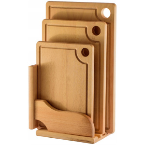 Komplet zestaw trzech desek do krojenia + stojak