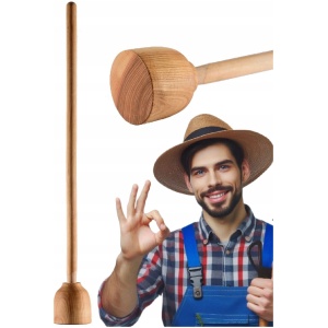 Duży XXL tłuczek ubijak do kapusty drewniany