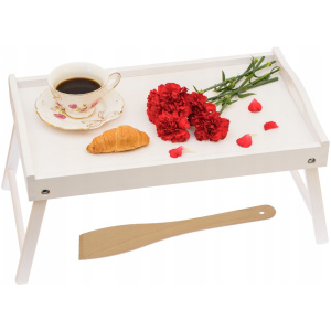 Stolik śniadaniowy do łóżka pod laptop taca BIAŁA