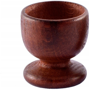 drewniana podstawka kieliszek pod jajko bukowy ciemny