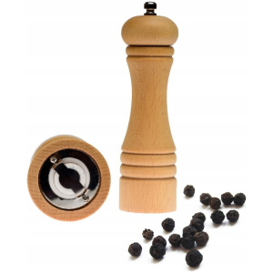 Młynek ręczny drewniany do pieprzu lub soli naturalny
