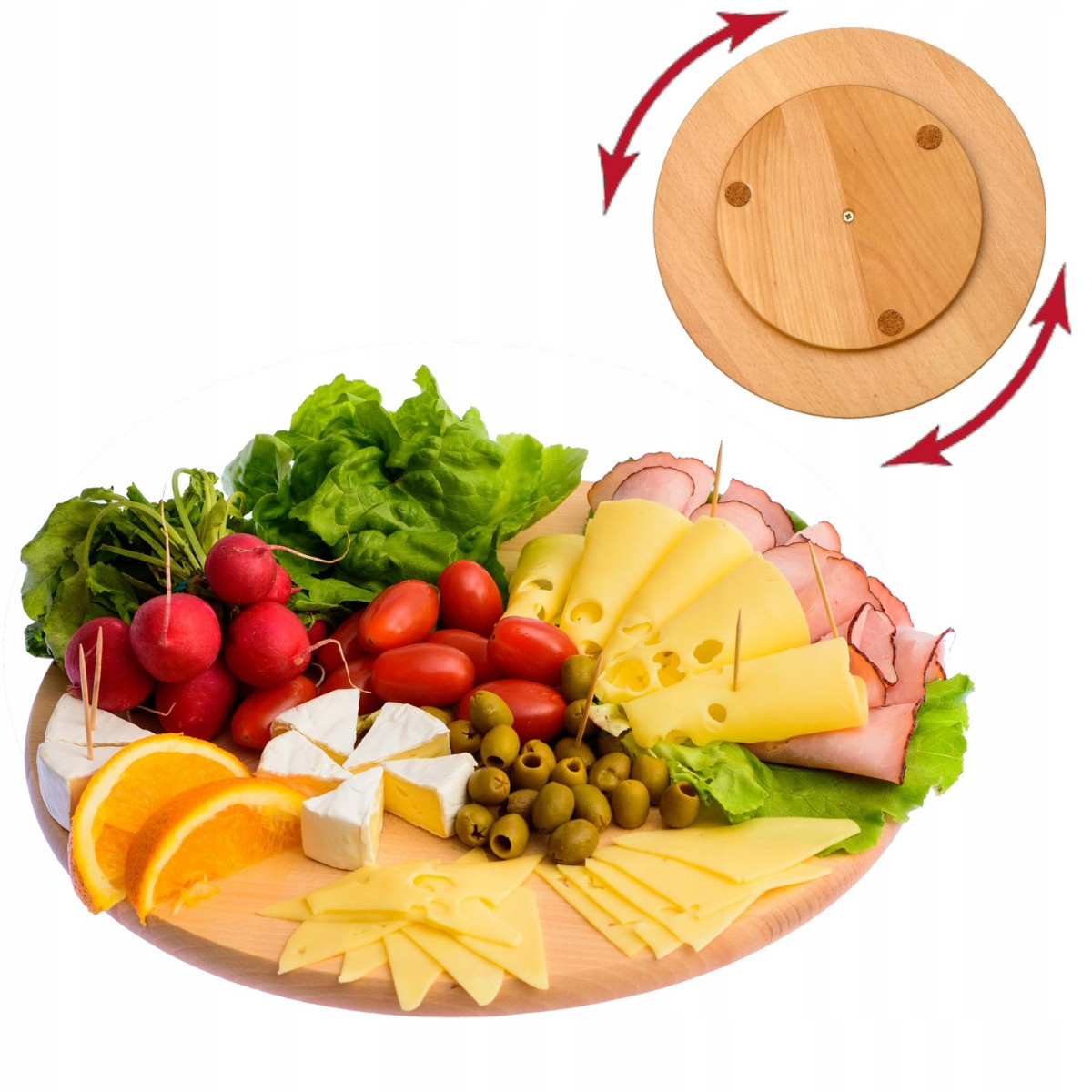 Deska patera obrotowa 45 cm patera do pizzy serów - obrazek 2