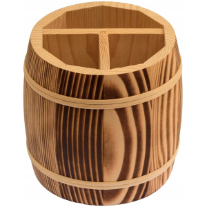 Pojemnik drewniany na sztućce organizer beczka