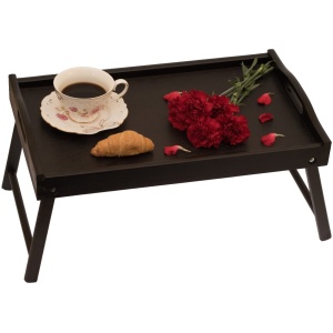 Stolik taca śniadaniowy do łóżka pod laptop ciemny brąz