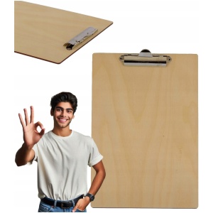 Drewniana deska z klipsem, podkładka A5, clipboard
