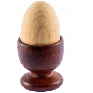 Zestaw jajko drewniane + kieliszek do Decoupage ciemny
