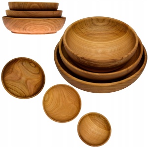 Komplet misek miseczek drewnianych CZEREŚNIA 3 szt