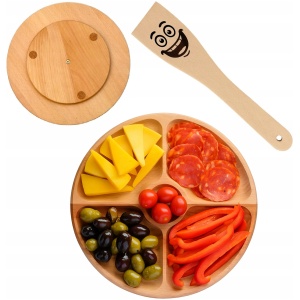 DESKA OBROTOWA DO SERWOWANIA SERÓW PRZEKĄSEK 4-KOMOROWA PATERA IMPREGNOWANA