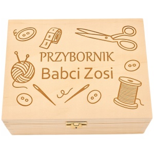 Przybornik z drewna z przegrodami– idealny na prezent DZIEŃ BABCI ! SOLIDNY